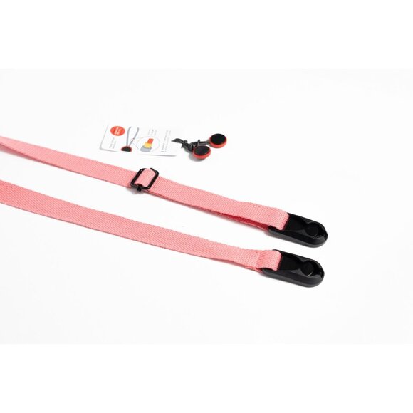 Small Adjustable 20-35" Pink Camera Neck Strap w/ Peak Design Anchors / Cotton - Picture 3 of 14
